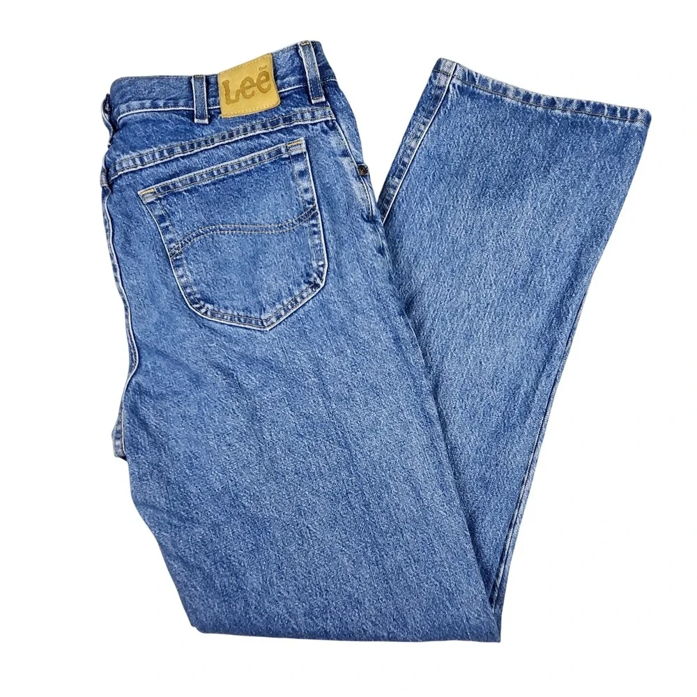 Lee Jeans Mens 40x34 Blue Denim Regular Fit Straight Leg‎ Vintage Made in USA